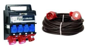 Byggcentral elväska 16A med jordfelsbrytare kombinerat med MOTORKABEL 16A